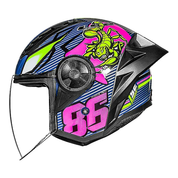 LS2 CAPACETE AIRFLOW II OF616 S STING DARK BLUE/PINK 58/M