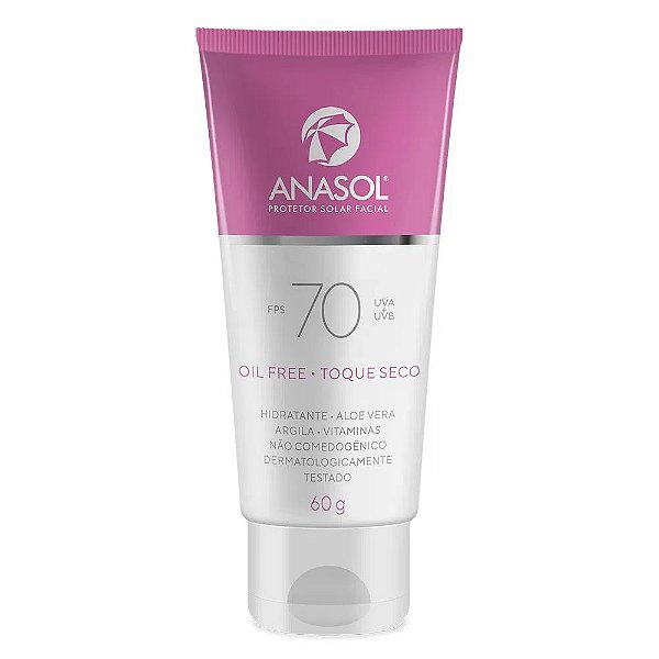 Protetor Solar Facial Anasol Toque Seco Oil Free Fps 70 60g