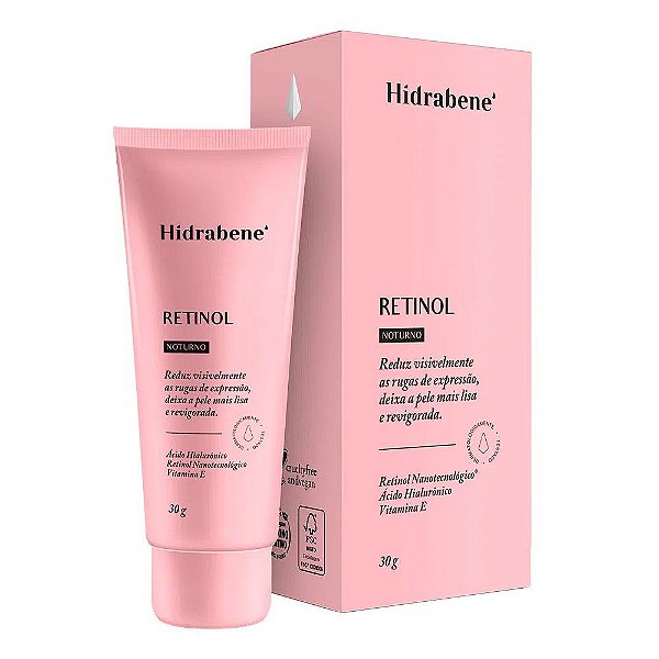 Retinol Noturno Antirrugas Hidrabene Com Ácido Hialurônico 30g