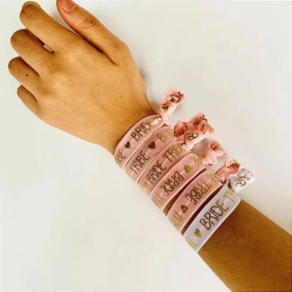 Kit Pulseiras - 1 Pulseira Bride Branca e 4 Pulseiras Team Brise Rosa