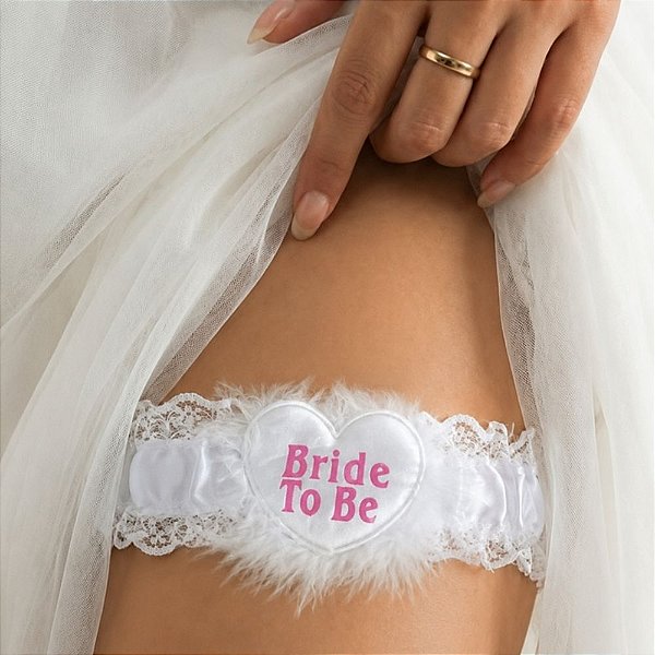Cinta Liga Bride to Be Branca