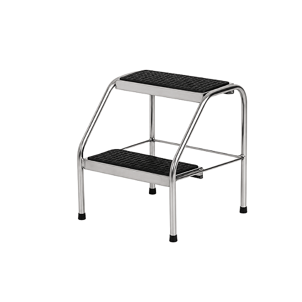 ESCADA 2 DEGRAUS ANTIDERRAPANTE LUXO - INOX