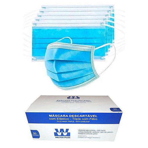 MASCARA TRIPLA CIRURGICA DESCARTAVEL  CX50