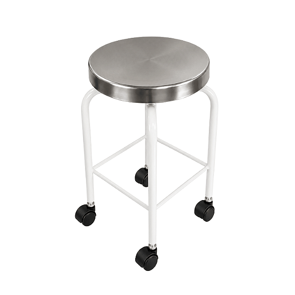 BANCO GIRATORIO ASSENTO INOX C/ RODIZIO