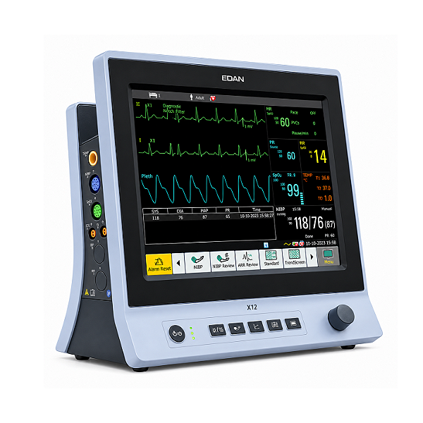 MONITOR MULTIPARAMETRICO EDAN MOD X12 COM PARAMETROS BASICOS TELA 12