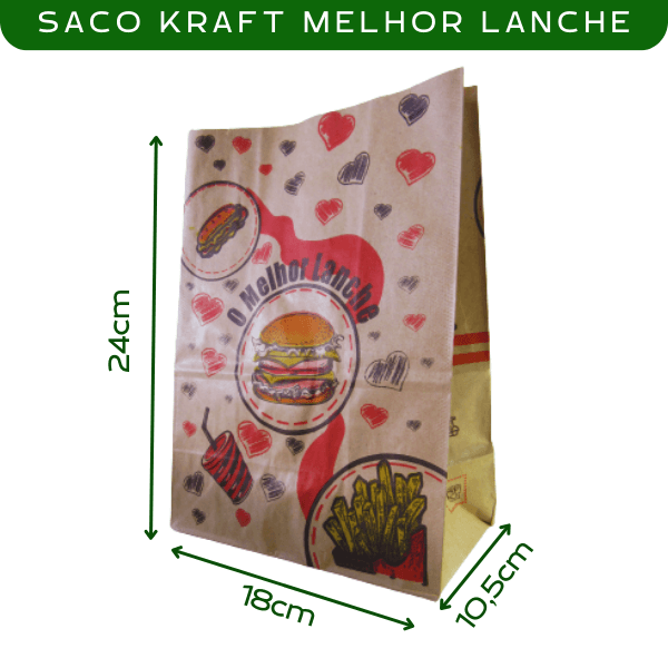 Saco Kraft Melhor Lanche 18x10,5x24 70g