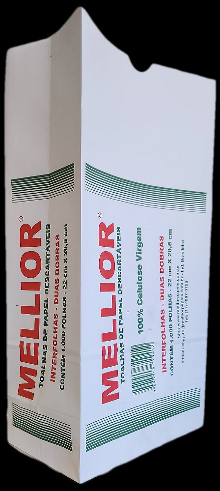 Saco para Toalhas de Papel Interfolha Mellior - 2 Dobras 100% Celulose (Pacote com 200 Sacos)