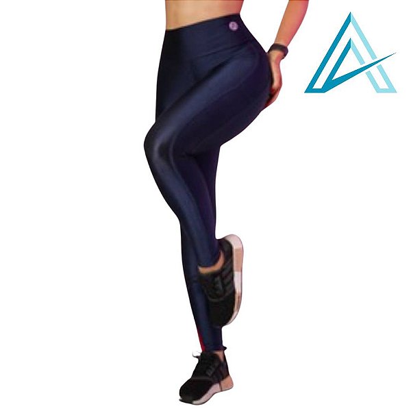Calça Legging Use Aptitude Attack Trilobal Fit Azul lateral preta