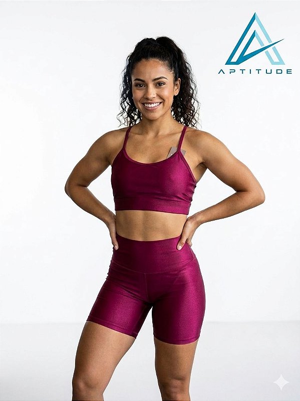 Conjunto Use Aptitude Limited Trilobal Top Alcinha Short Magenta