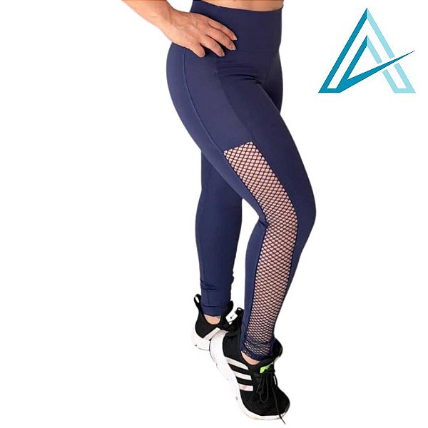 Calça Legging Use Aptitude Limited Up Arrastão Azul Marinho