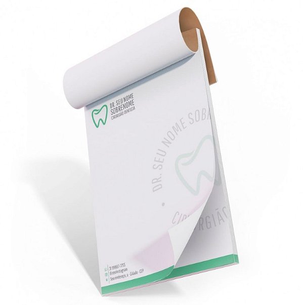 Bloco de Receituário Médico A5 Personalizado 100 Folhas