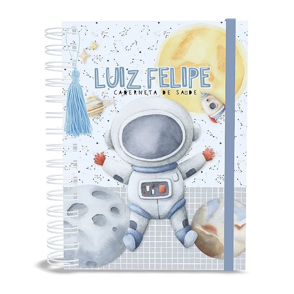 Caderneta de Saúde A5 Personalizada Astronauta Menino