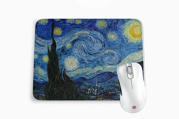 Mouse Pad Retangular Quadro Noite Estrelada Van Gogh