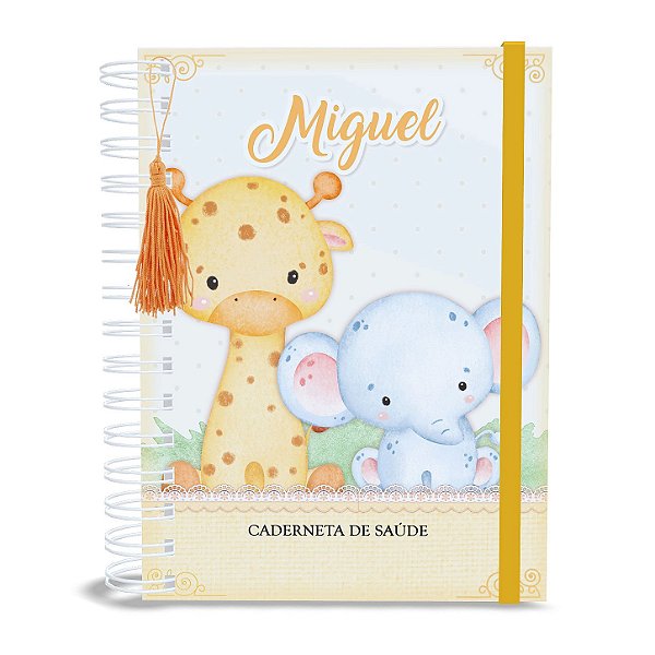 Caderneta de Saúde A5 Personalizada Safari Amarelo Menino