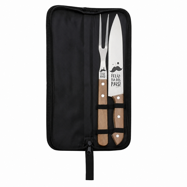 5 Kits Churrasco Personalizado Dia dos Pais, 2 Peças com Estojo