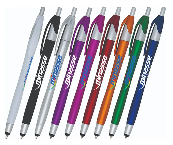 100 Canetas Plásticas Touch Personalizadas com sua Logo