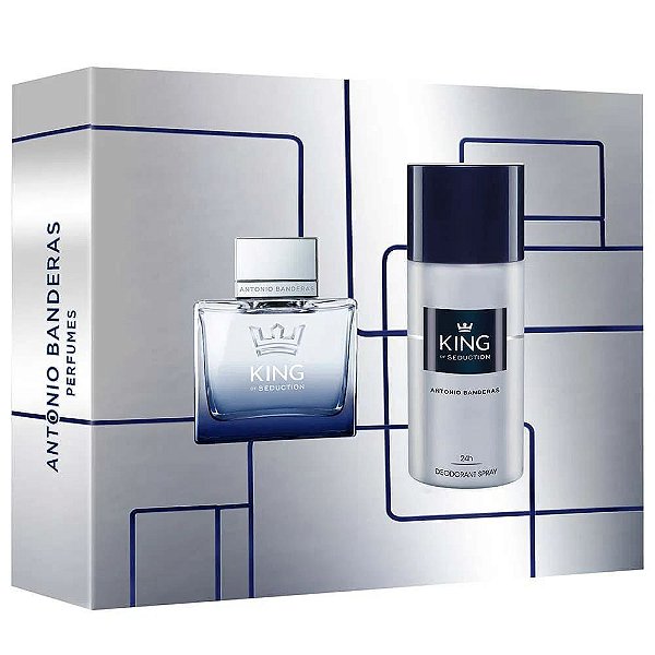 Kit King Of Seduction EDT 100ml + Des 150ml Selo Adipec