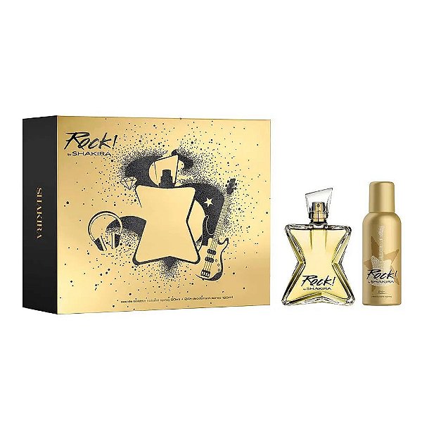 Kit Shakira Rock EDT 80ml + Desodorante24h 150ml Selo Adipec