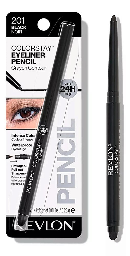 Lápis Delineador retrátil Revlon ColorStay 201 Black Noir