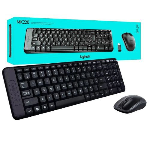 KIT TECLADO E MOUSE SEM FIO MK220 PRETO LOGITECH