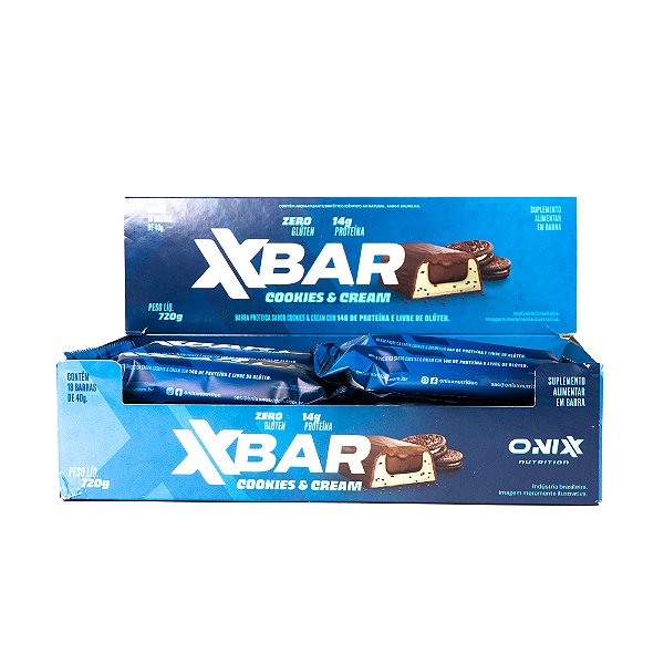 Barra de Proteína Sabor Cookies Cream - Display c/ 18 und. de 40g