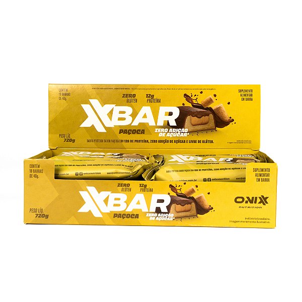 Barra de Proteína zero adição de açúcar - Paçoca - Display c/ 18 und. de 40g