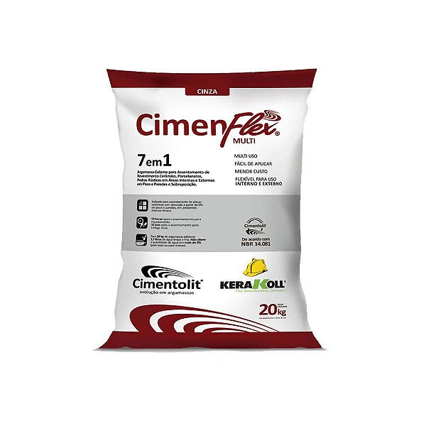 Argamassa KERAKOLL Mult. 7X1 Cinza CIMENFLEX Polivalente 20 KG.
