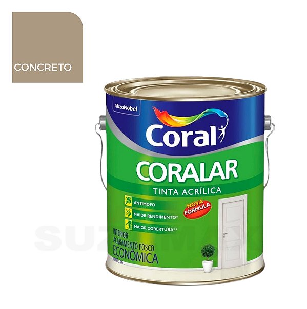 Tinta Acrílica Concreto Coralar 3,6L