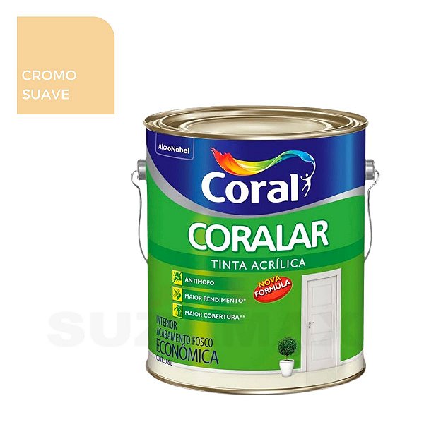 Tinta Acrílica Cromo Suave Coralar 3,6L