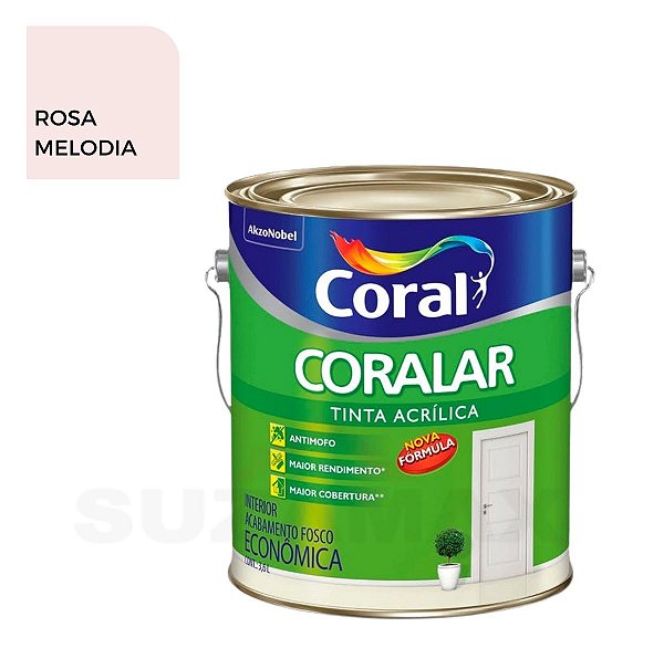 Tinta Acrílica Rosa Melodia Coralar 3,6L