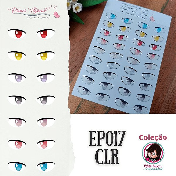 Olho Adesivo Resinado - EP017CLR - Cores Variadas - Coleção Ester Paixão