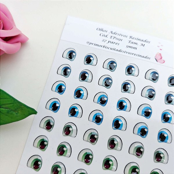 Olho Adesivo Resinado - EP091 Cores Claras - Coleção Ester Paixão