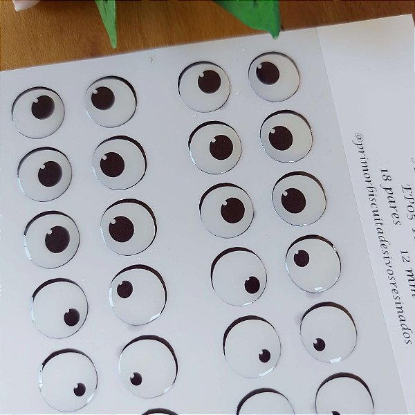 Olho Adesivo Resinado - EP05 Preto - Coleção Ester Paixão