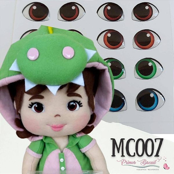 Olho Adesivo Resinado MC007 - Cores Castanho Escuro, Castanho Claro, Verde e Azul