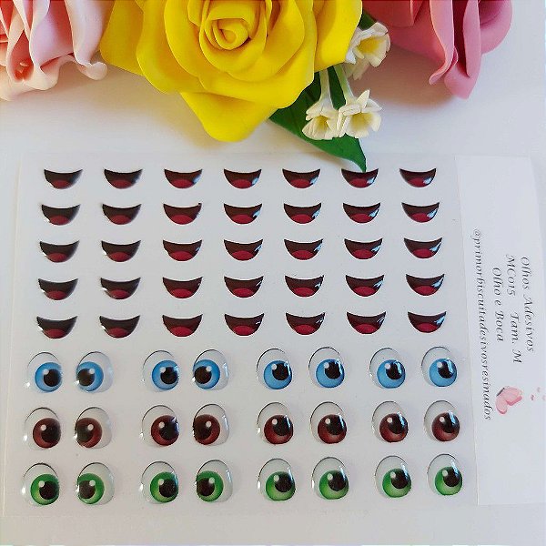 Olhos e Bocas Adesivos Resinados MC015