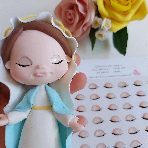 Olhos Adesivos Resinados MC0601 - Olho Fechado com Sombra cor Neutra