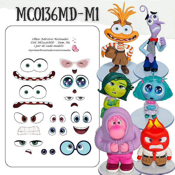 Adesivos Resinados MC0136MD Divertidamente Todos os Personagens