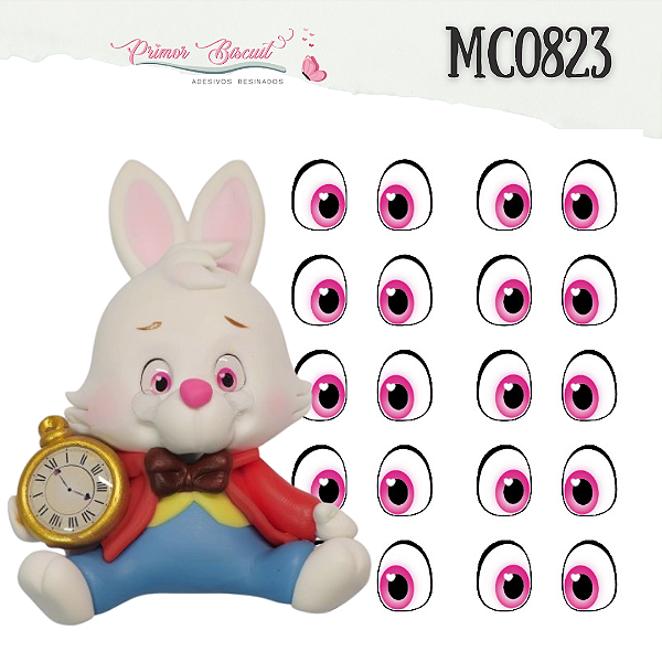 Olhos Adesivos Resinados MC0823 - Olho Rosa