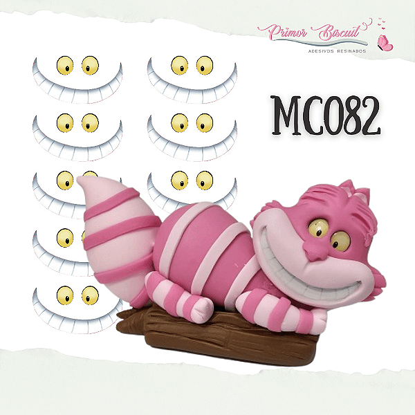 Olhos e Bocas Adesivas Resinadas MC082 - Gato Rosa