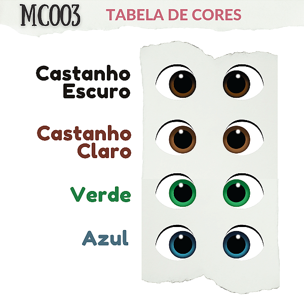 Olhos Adesivos Resinados - MC003U - Cores Únicas