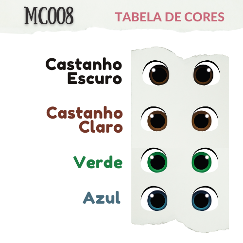 Olhos Adesivos Resinados - MC008U - Cores Únicas