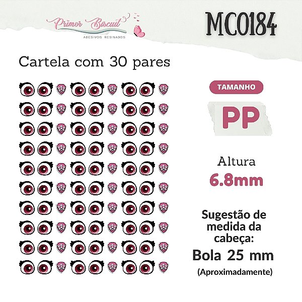 Olhos e Sí­mbolos Adesivos Resinados MC0184