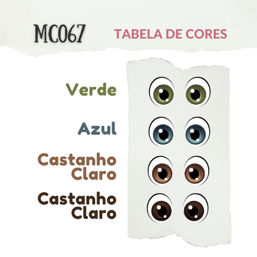 Olhos Adesivos Resinados MC067U - Cartela com cor única