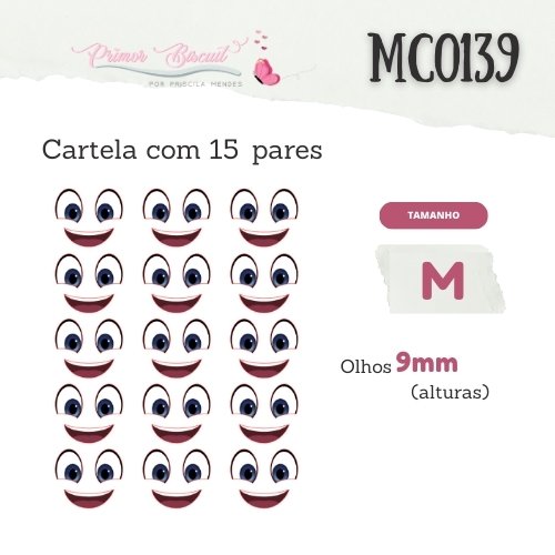Olhos Adesivos Resinados MC0139