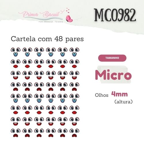 Sí­mbolos Adesivos Resinados MC0982 Olhos, bocas e chupeta