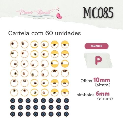 Sí­mbolos Adesivos Resinados MC085 - 36 olhos e 24 símbolos