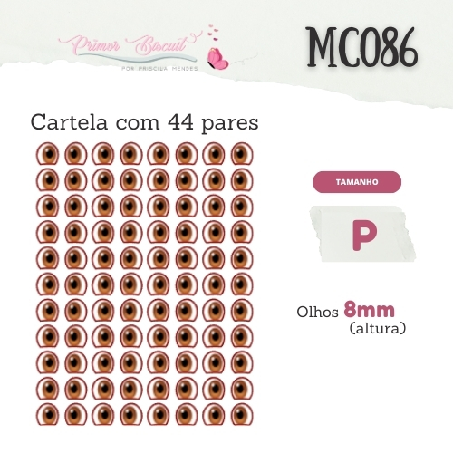 Olhos Adesivos Resinados MC086