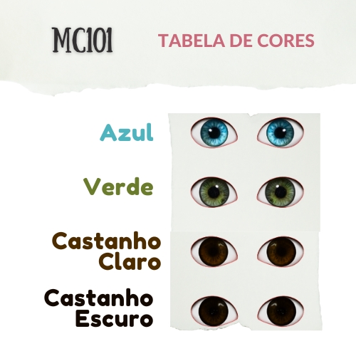 Olhos Adesivos Resinados - MC101 - Olhos com Íris Realista