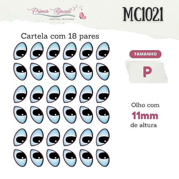 Olhos Adesivos Resinados - MC1021 - Olhos de Dragão azul