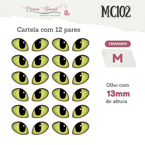 Olhos Adesivos Resinados - MC102 - Olhos de Dragão